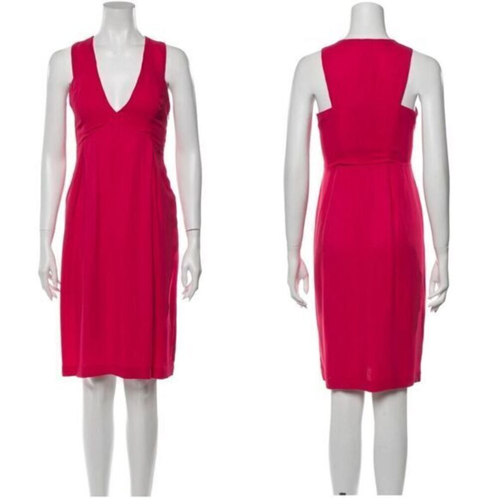 NEW Pinko V-Neck‎ Rondella Knee-Length Dress, Italian-made, Pink, Size M
